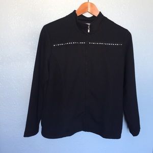 Alfred Dunner fleece blend jacket w/beads